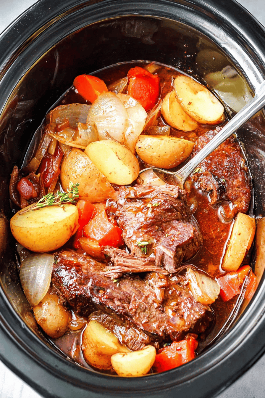 Easy Crockpot 3 Packet Roast Comfort Meal