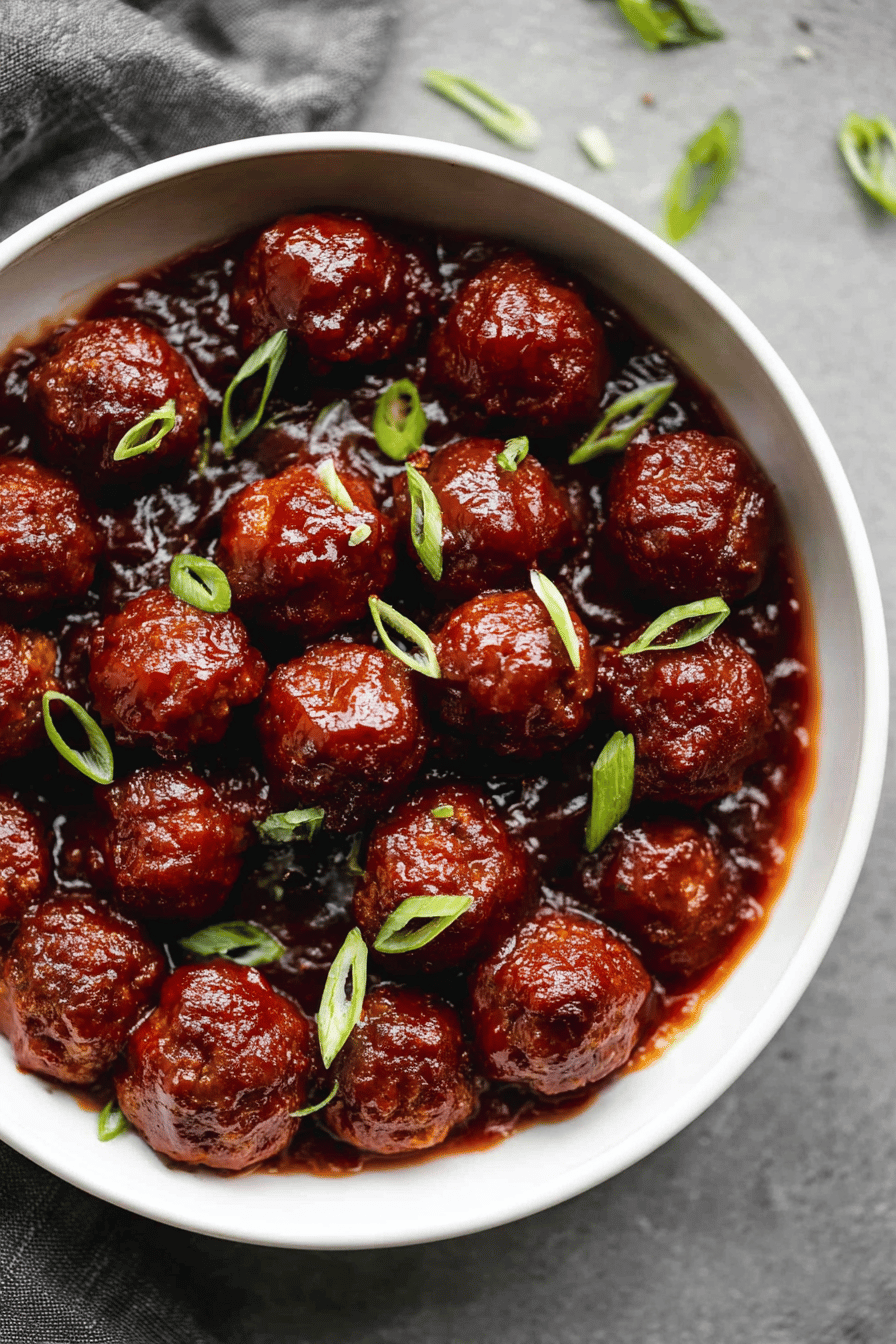 Easy Crockpot BBQ Meatballs for Crowds