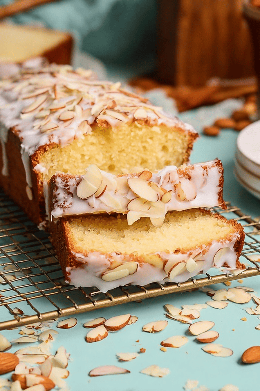 Easy Moist Almond Pound Cake with Glaze