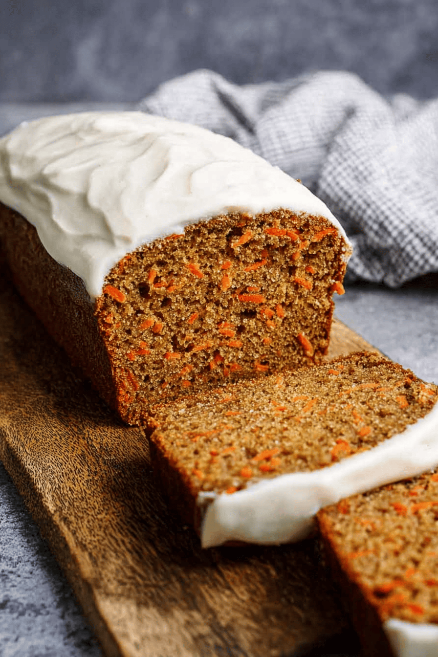 Easy Moist Carrot Cake Loaf with Frosting