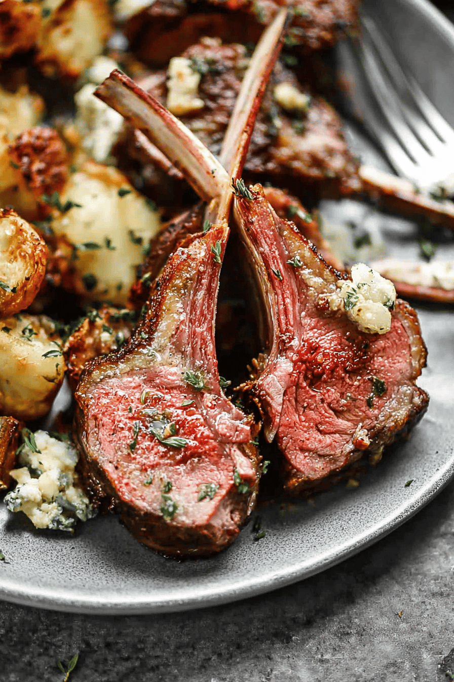 Easy One-Pan Roasted Rack of Lamb with Potatoes