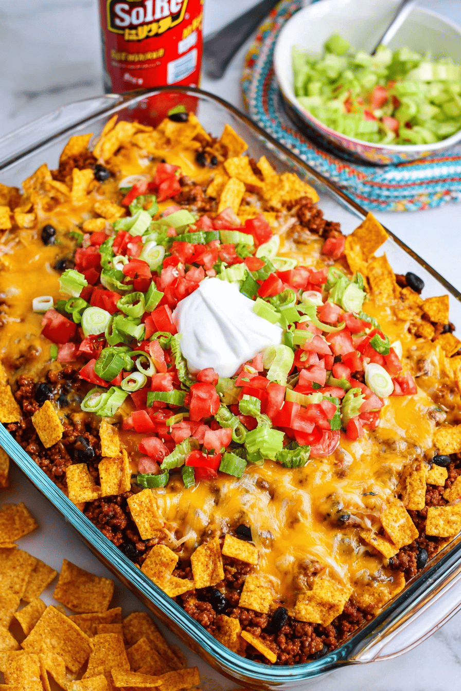 Easy Walking Taco Casserole Bake