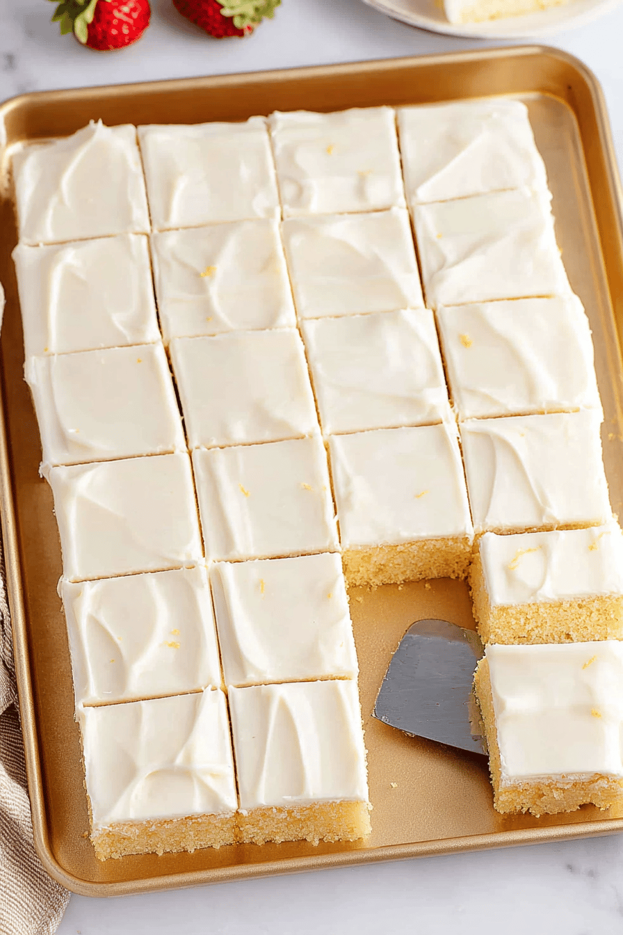 Fluffy White Texas Sheet Cake with Almond Frosting