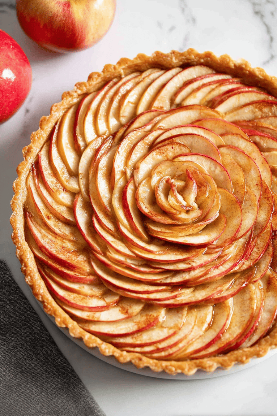French Apple Tart with Cinnamon Vanilla Glaze