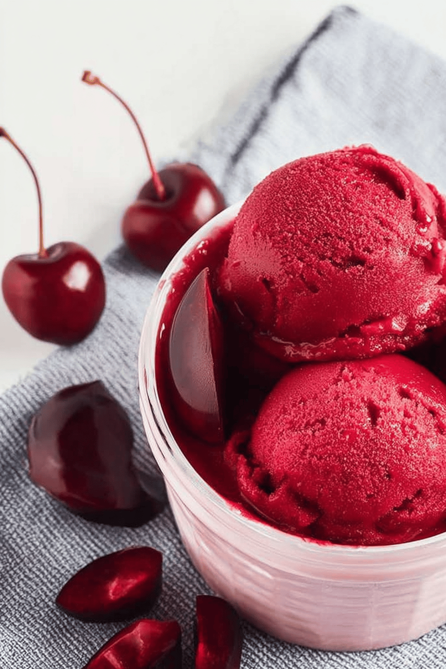 Fresh Cherry Sorbet for Summer Delight