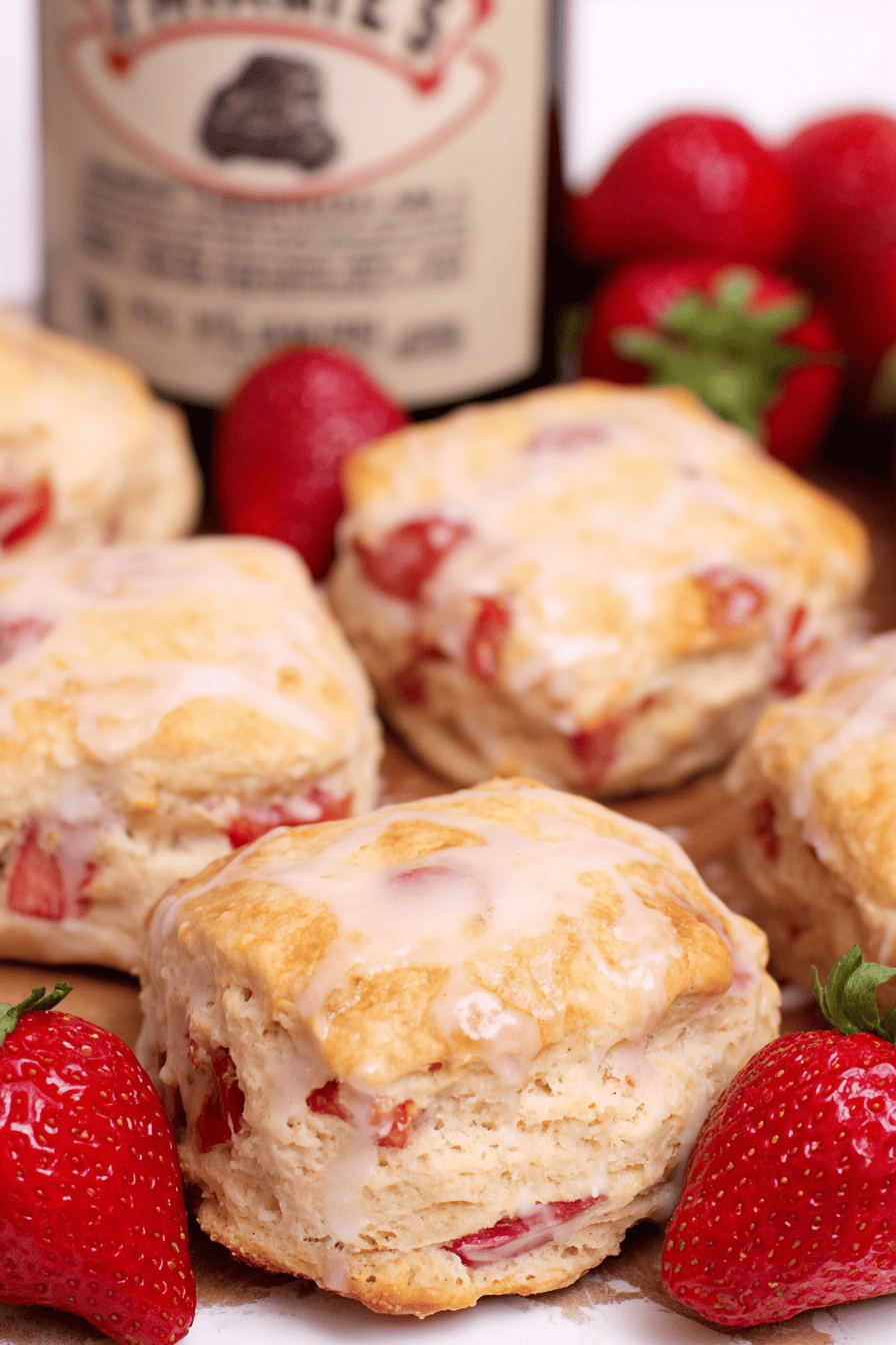 Fresh Strawberry Biscuits with Vanilla Glaze