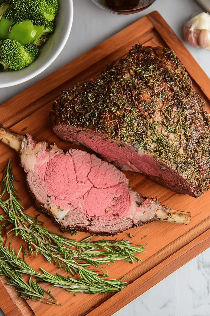 Garlic Herb Crusted Prime Rib with Horseradish Sauce