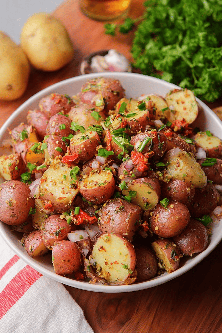 German Potato Salad with Bacon & Veggies