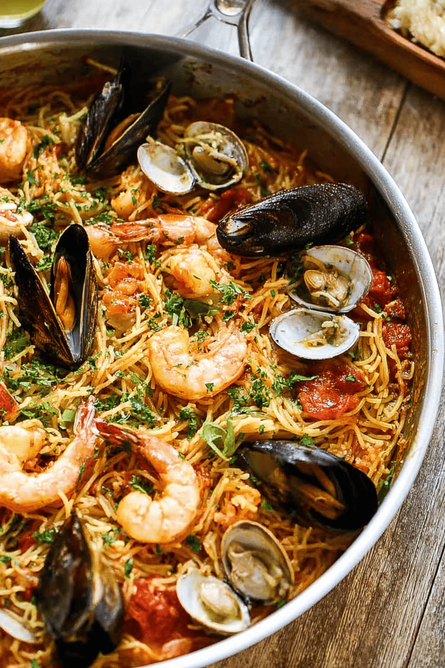 Golden Noodle Fideuà : A Spanish One-Pan Delight