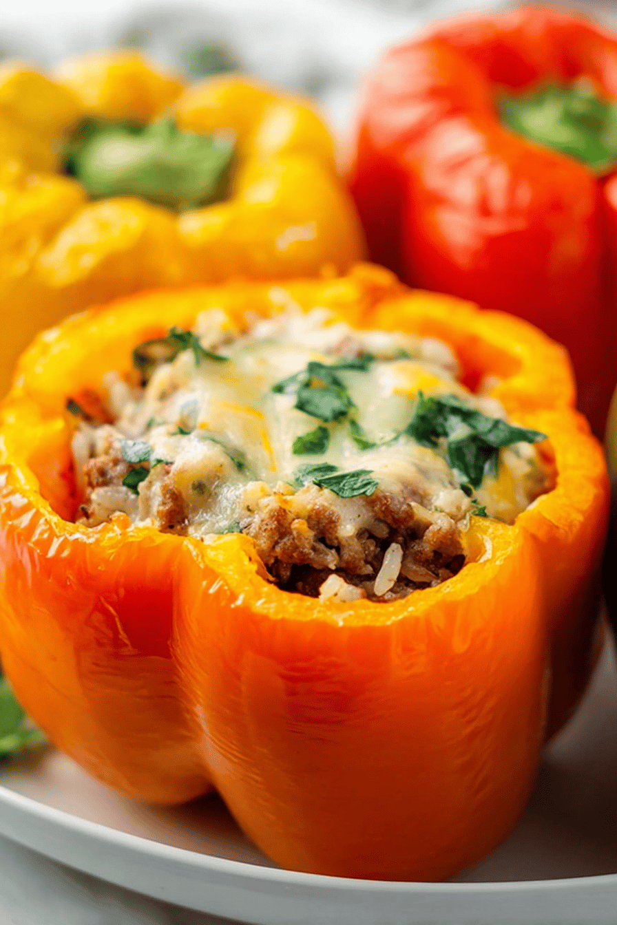 Hearty Beef and Rice Stuffed Peppers