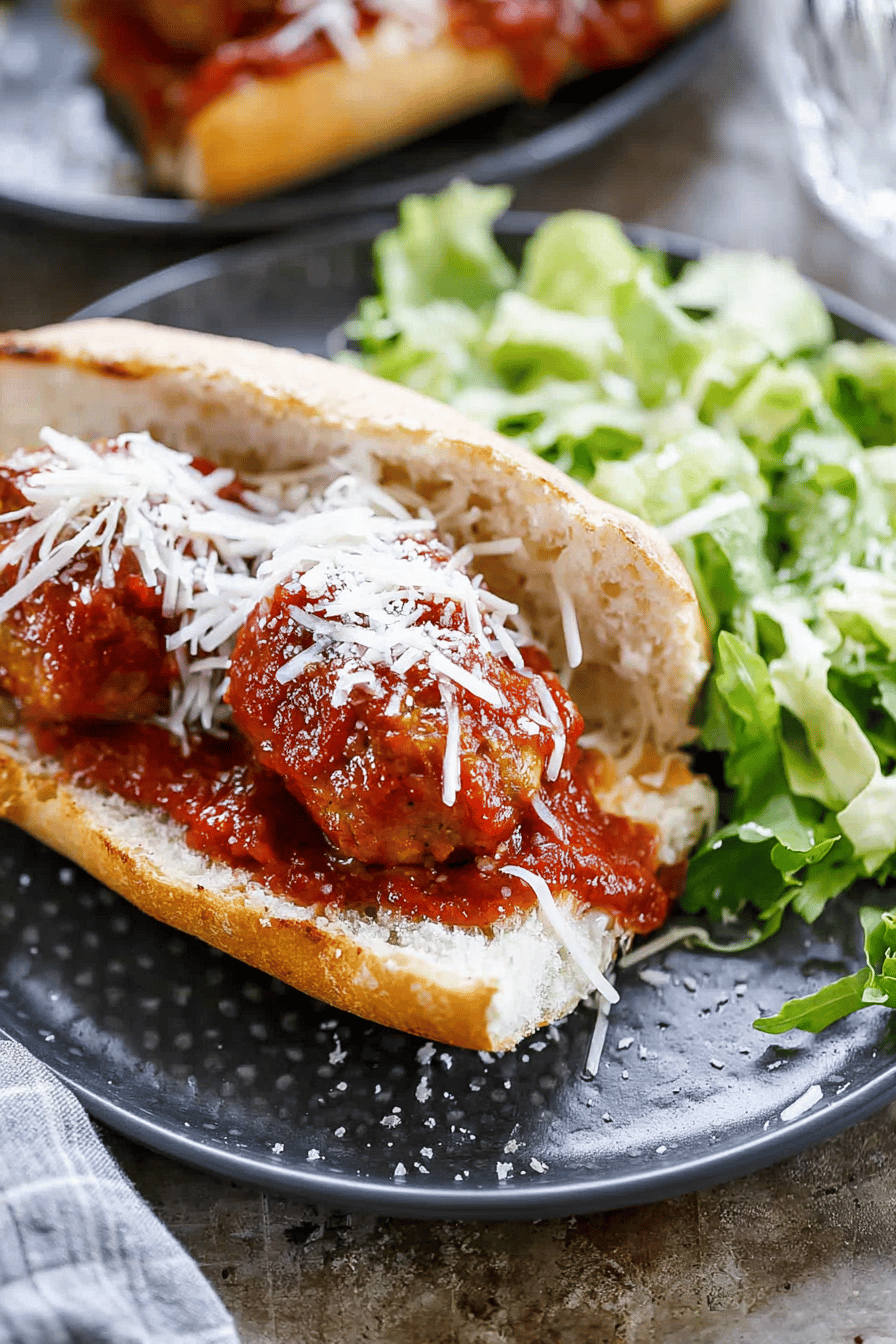 Homemade Meatball Subs with Provolone and Marinara