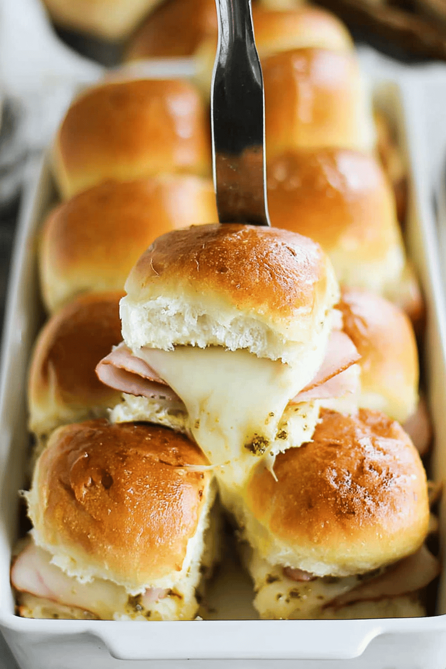 Hot Baked Ham and Cheese Hawaiian Sliders
