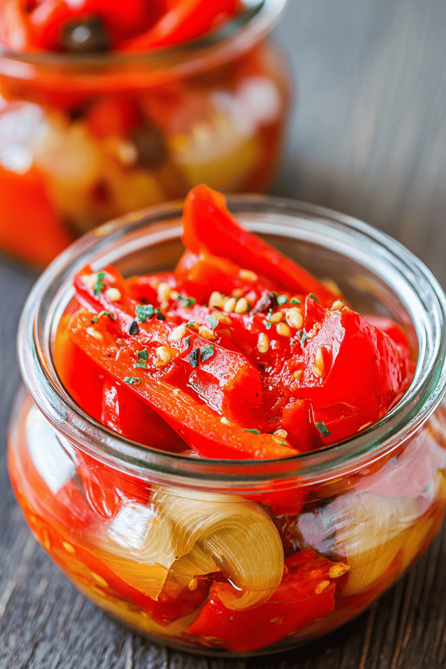 Marinated Red Bell Peppers with Easy Flavorful Marinade