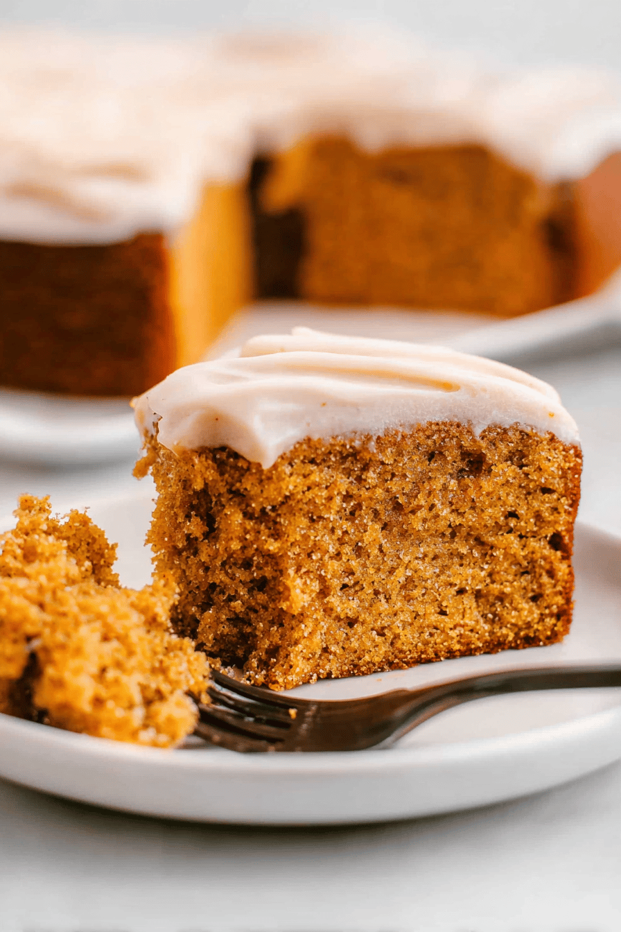 Moist Spiced Pumpkin Cake with Cream Cheese Frosting
