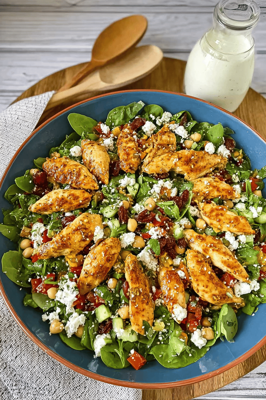 Moroccan Roast Chicken Salad with Yoghurt Dressing