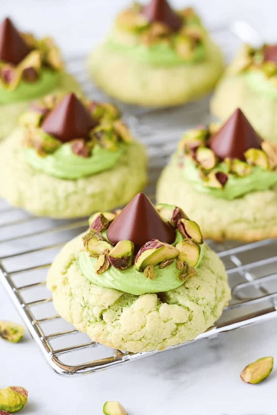 Pistachio Kiss Cookies with Pudding