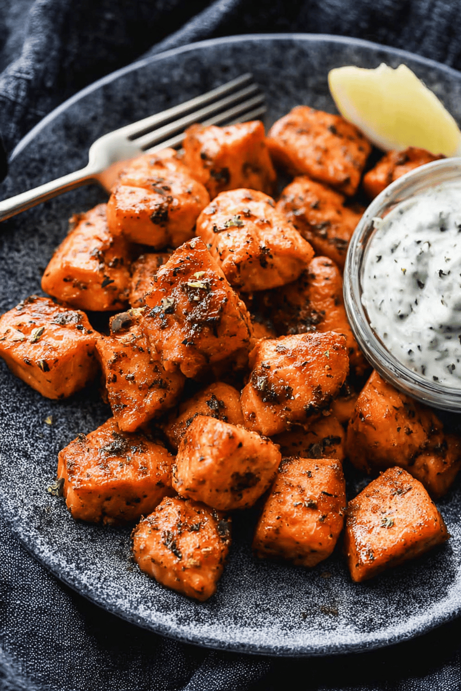 Quick Air Fryer Salmon Bites with Remoulade