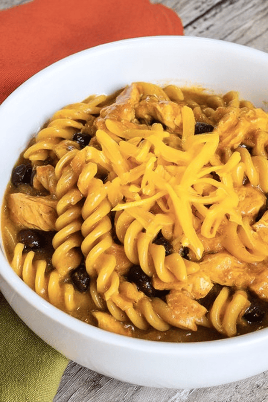 Quick Cheesy Instant Pot Chicken Enchilada Pasta