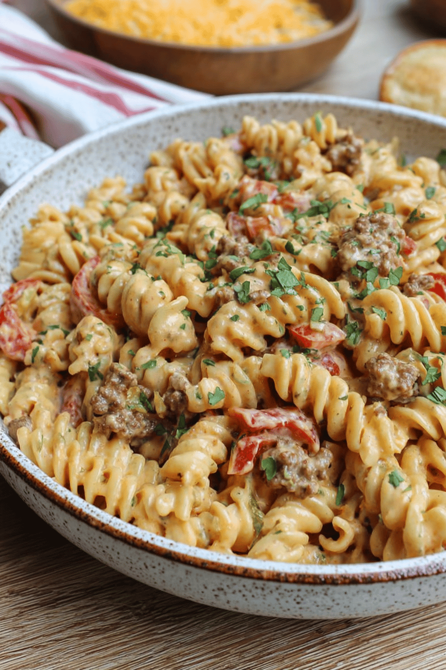 Quick Skillet Queso Pasta Dinner