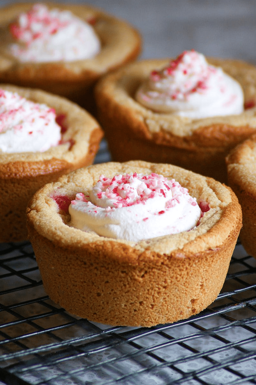 Raspberry Cheesecake Cookie Cups for Valentine’s Day