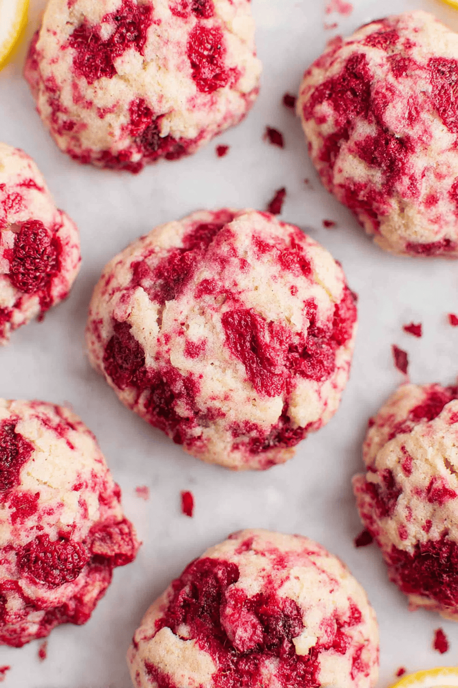 Raspberry Lemon Chewy Butter Cookies