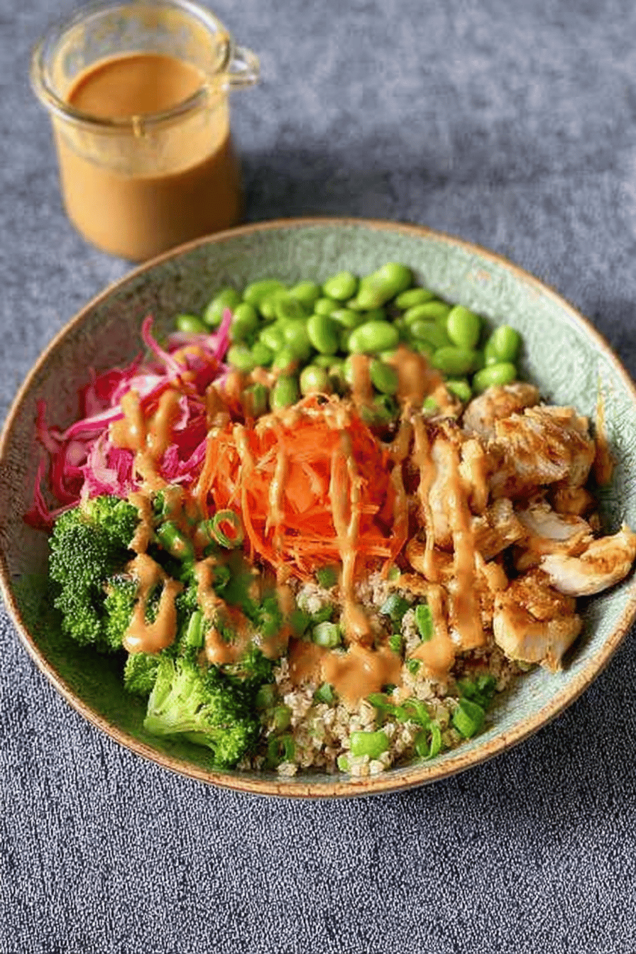 Satay Chicken Buddha Bowl with Veggies