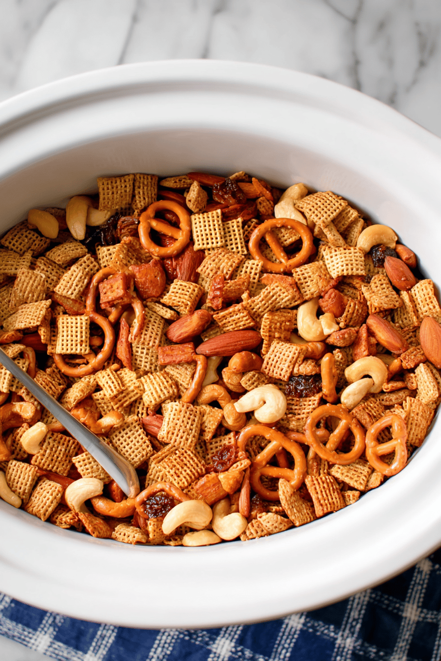 Savory Slow Cooker Chex Mix Snack