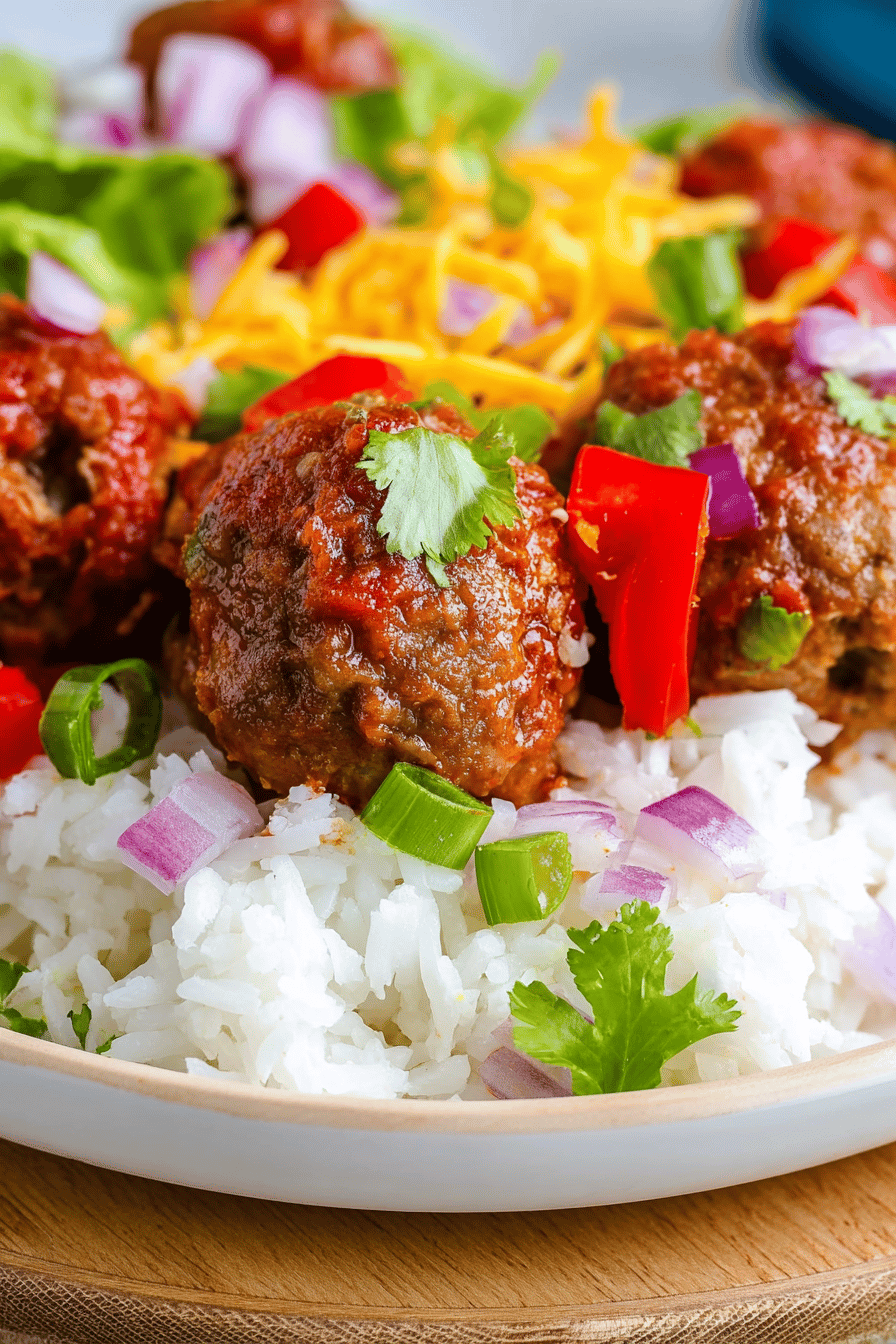 Slow-Cooked Mexican Meatballs in Enchilada Sauce