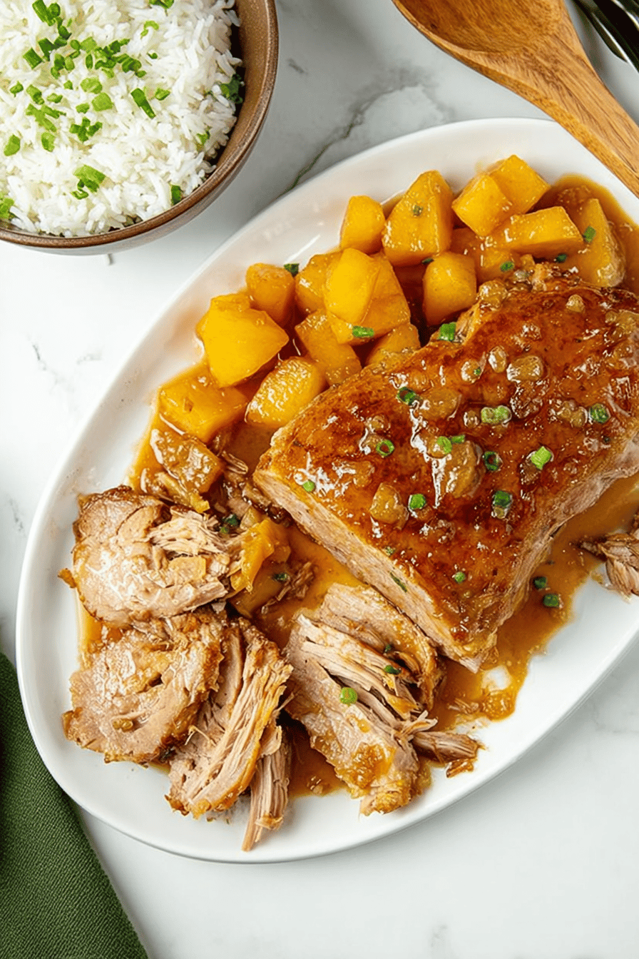 Slow Cooker Hawaiian Shredded Pork Loin