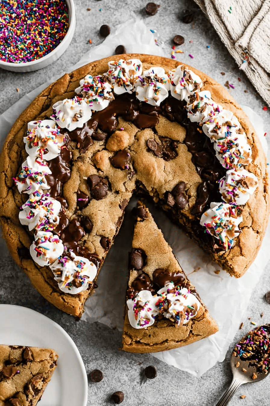 Soft Chewy Chocolate Chip Cookie Cake Recipe