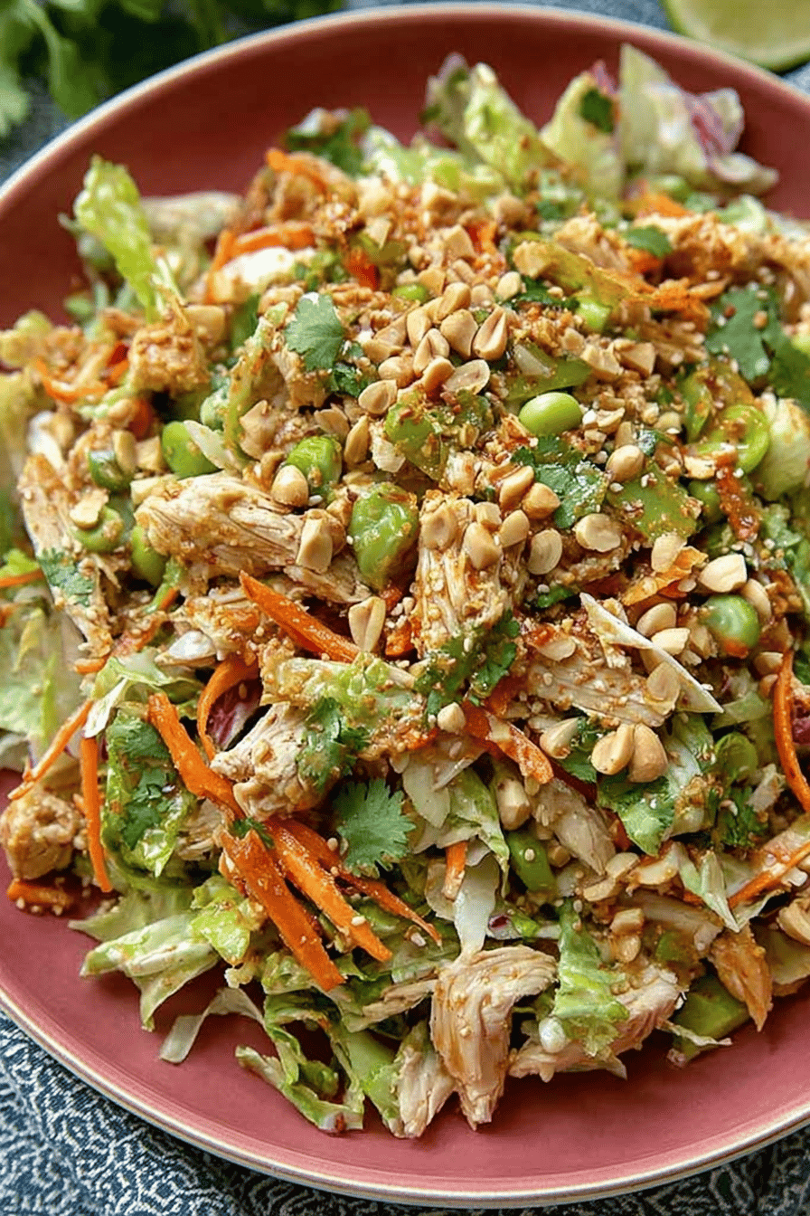 Spicy Bang Bang Chicken Salad with Asian Dressing