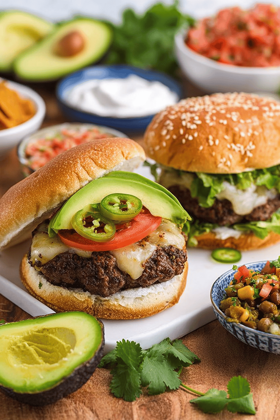Spicy Taco Burgers with Fresh Toppings