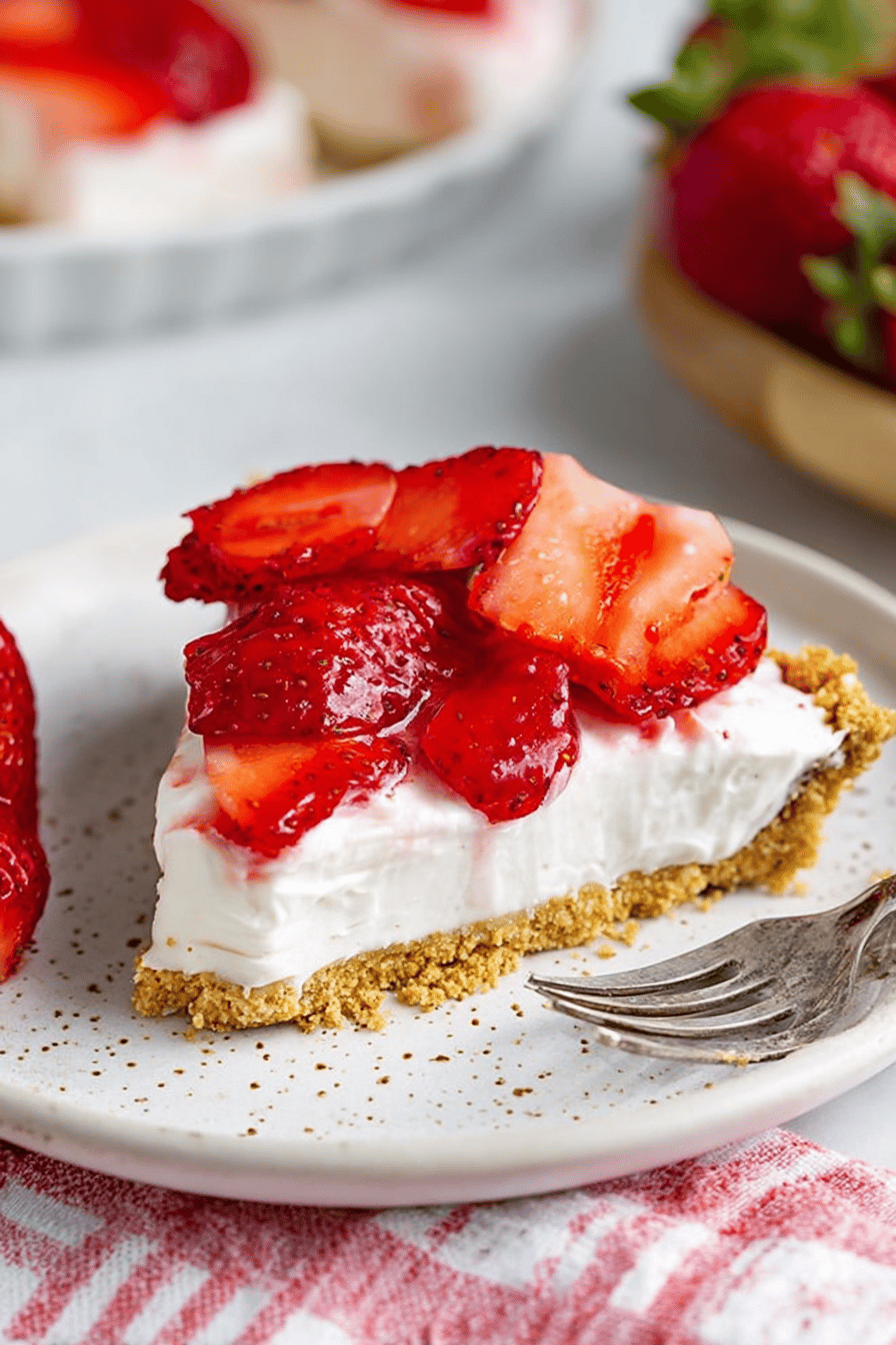 Strawberry Cream Cheese Pie with Graham Cracker Crust
