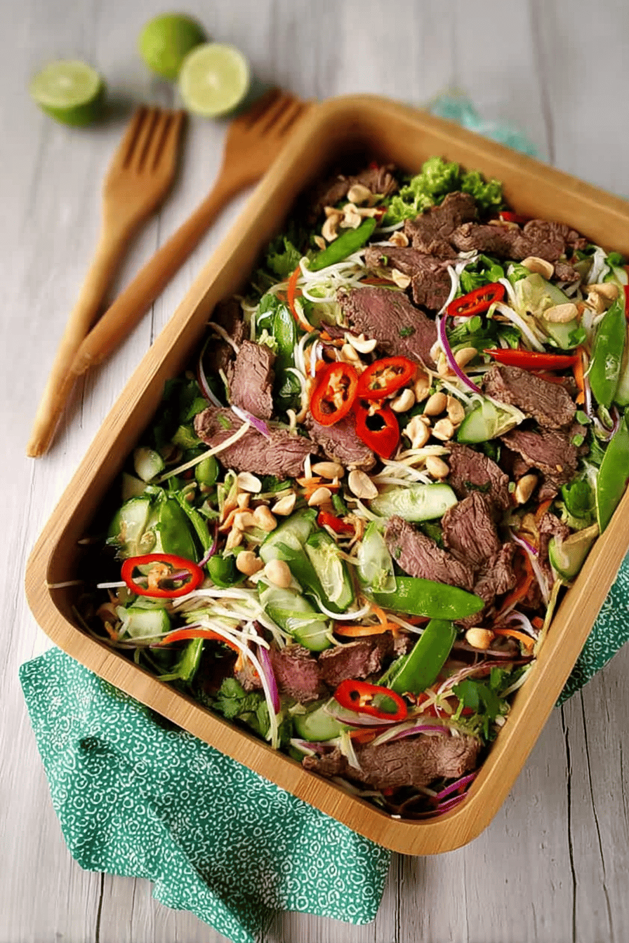 Thai Beef Salad with Vermicelli and Peanuts