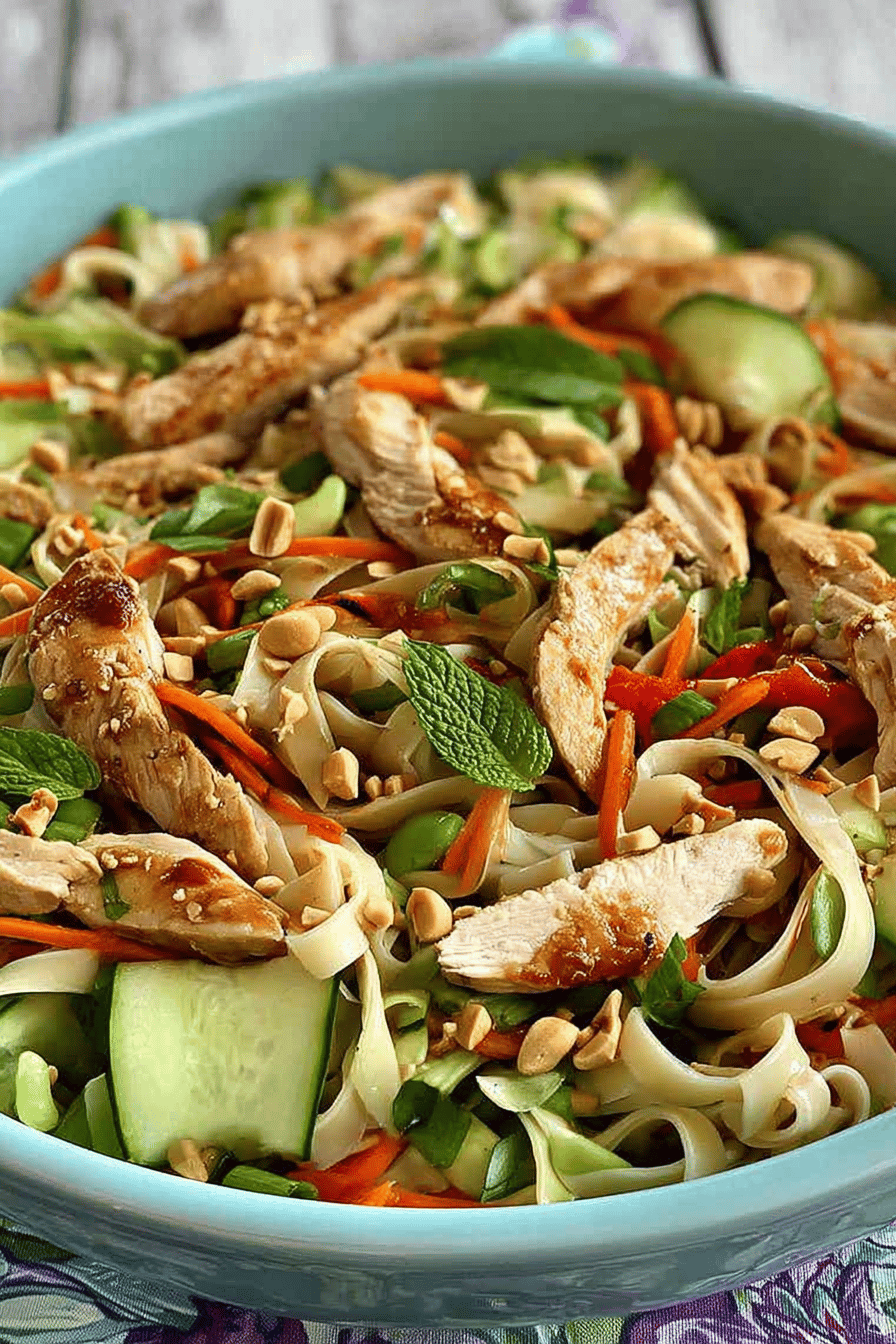 Thai Chicken Rice Noodle Summer Salad