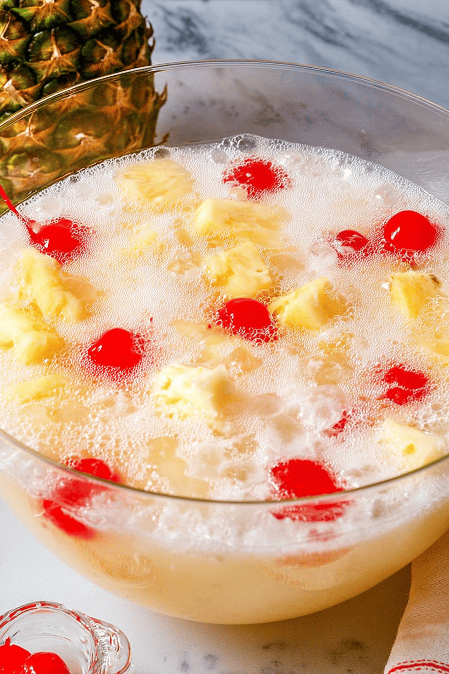 Tropical Fizzy Pina Colada Party Punch