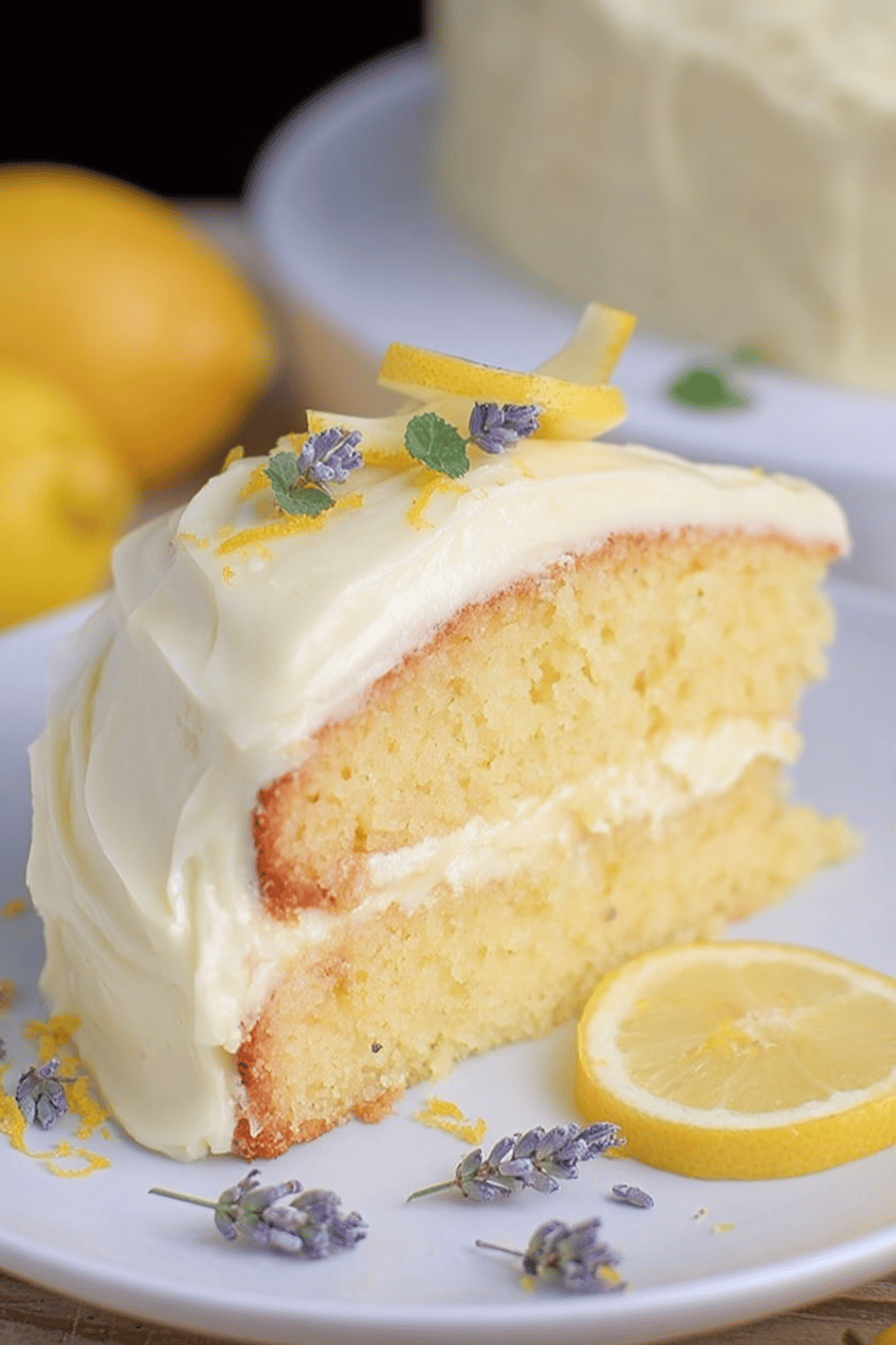 Zesty Lemon Cake with Whipped Cream Frosting