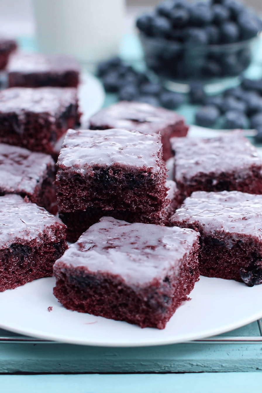 All-Natural Chewy Blueberry Glazed Brownies