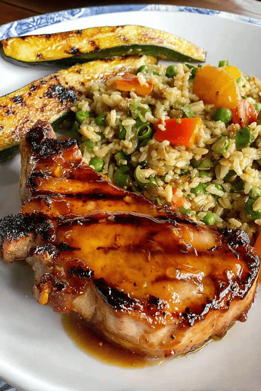 Apricot-Glazed Pork Chops with Brown Rice Salad