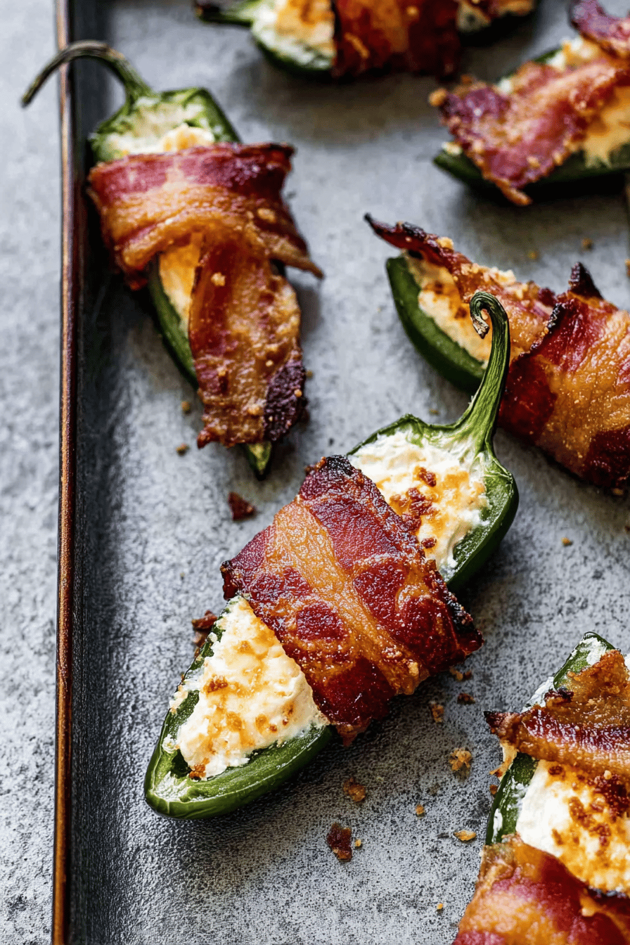 Bacon-Wrapped Jalapeño Poppers with Creamy Filling