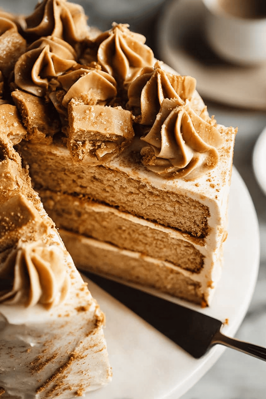 Biscoff Layer Cake with Cookie Butter Frosting