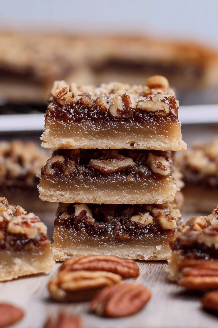 Buttery Pecan Pie Bars with Candied Crunch