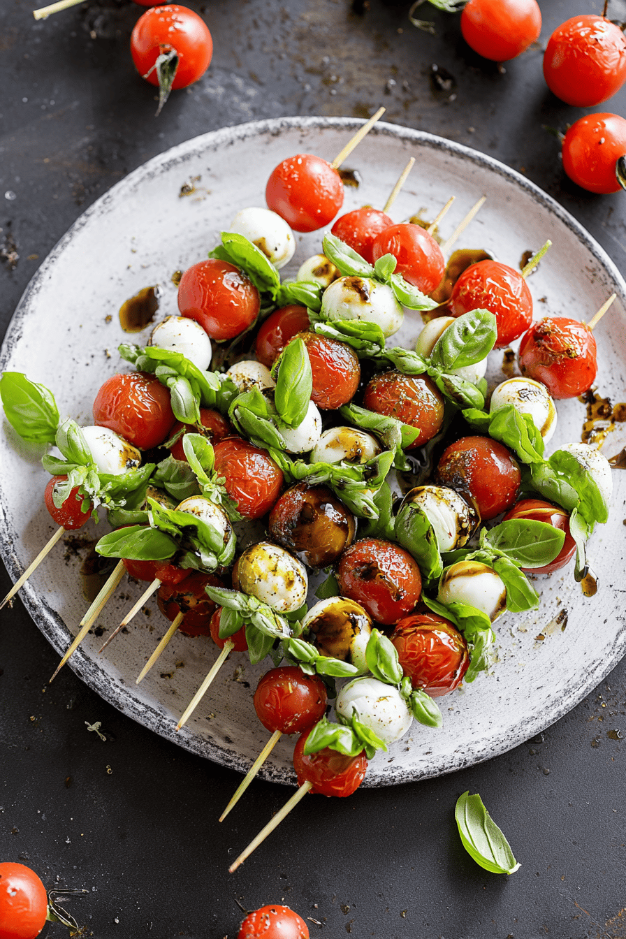 Caprese Skewers with Balsamic Glaze