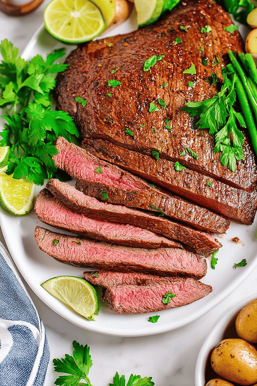 Cast Iron Flank Steak for Steakhouse Dinner