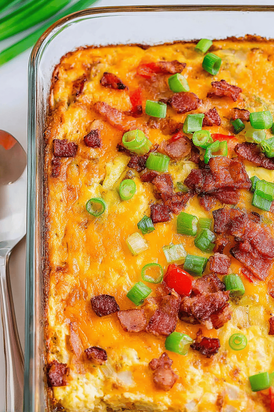 Cheesy Bacon Potato Egg Bake