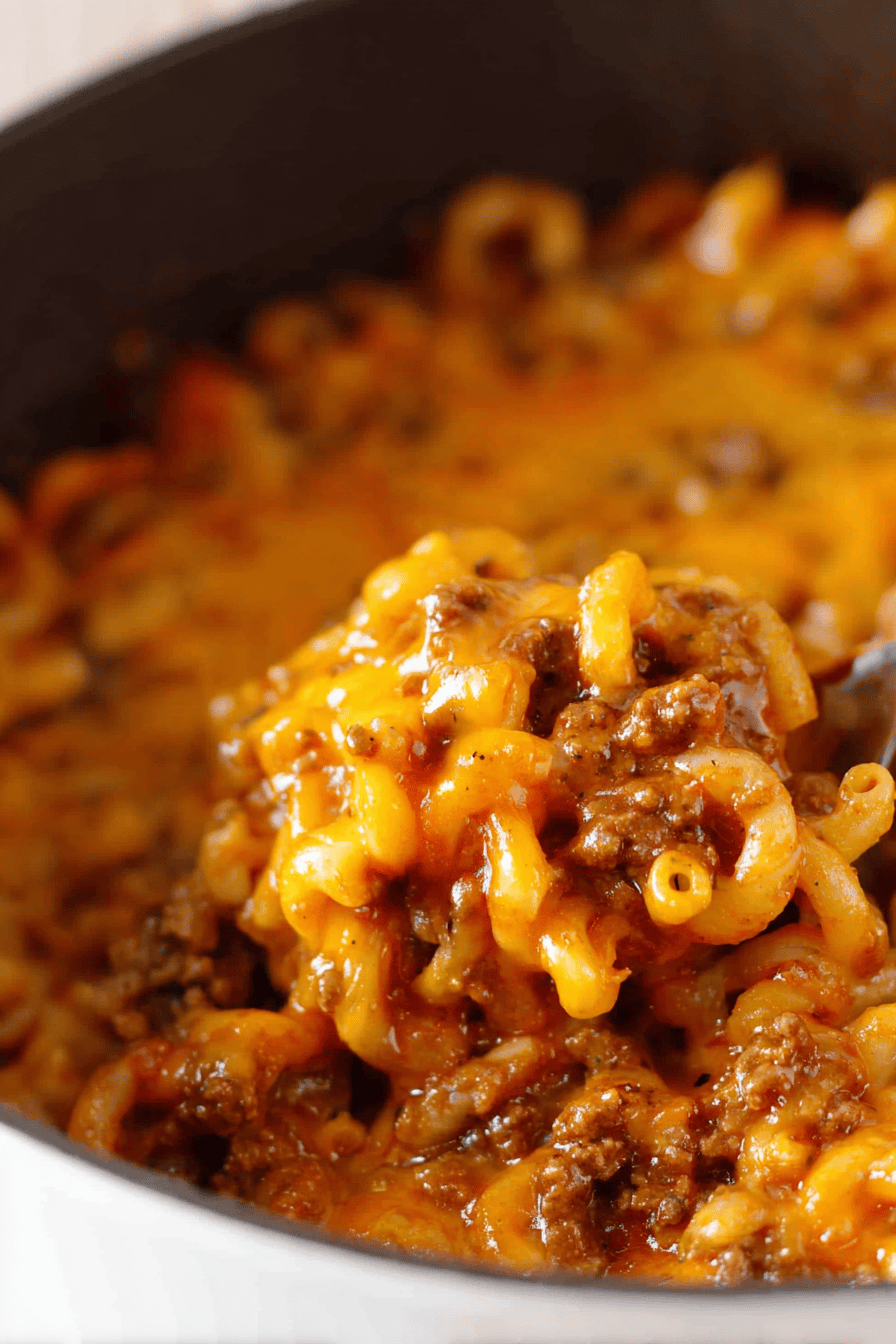 Cheesy Beef Pasta Casserole in 30 Minutes
