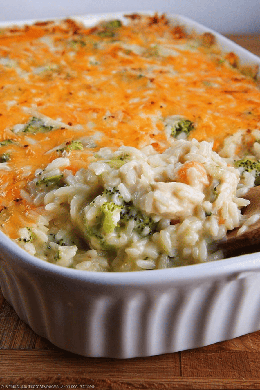Cheesy Chicken Broccoli Rice Casserole