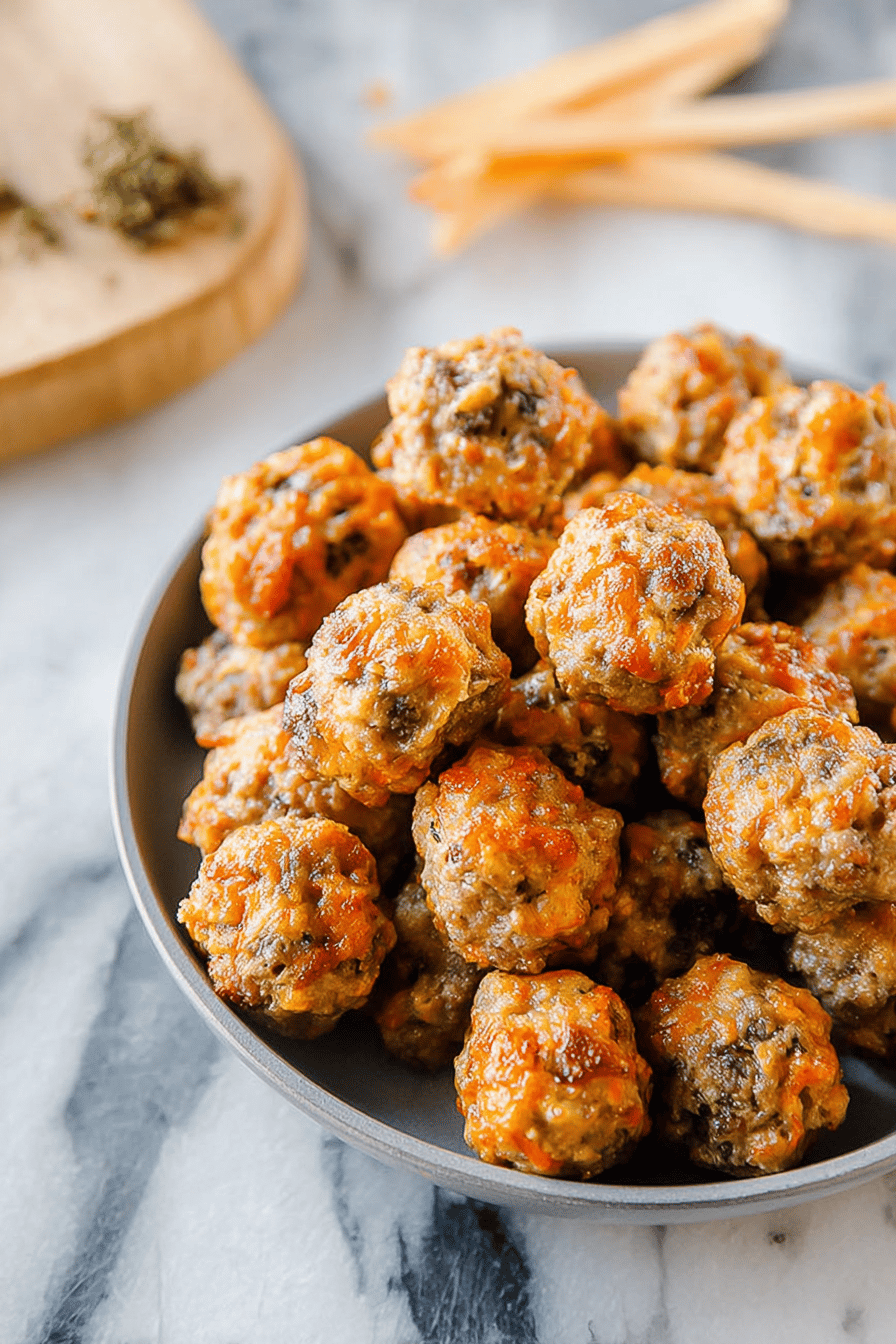 Cheesy Sausage Balls with Incredible Flavor