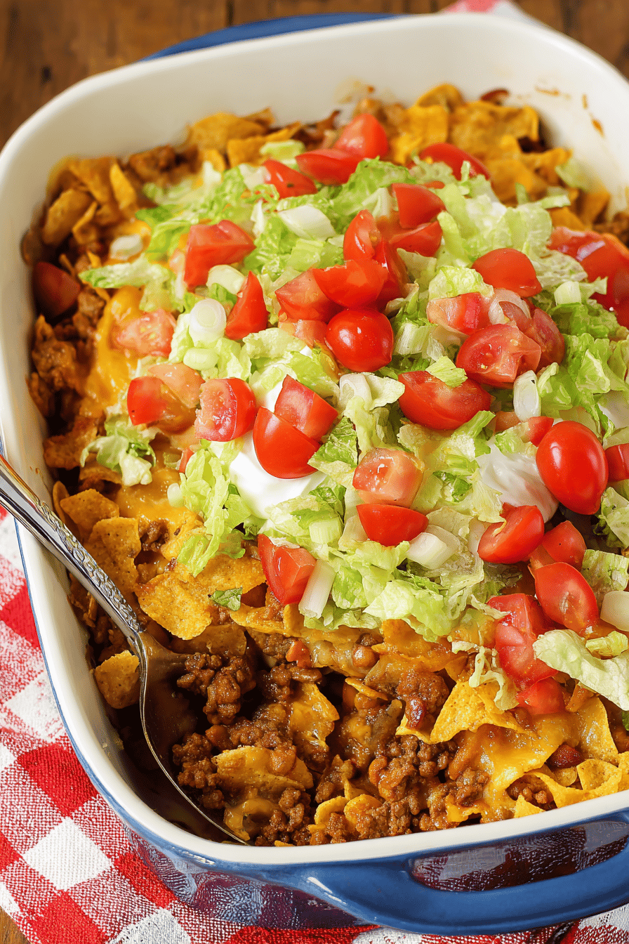 Cheesy Taco Frito Pie Bake
