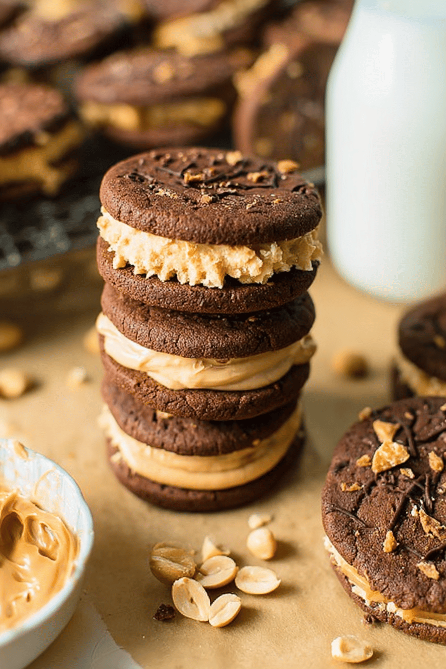 Chocolate Peanut Butter Cookie Sandwich Delight